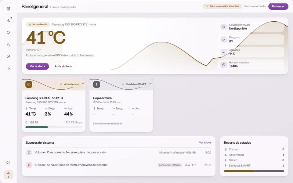 SmartDisk Monitor: escuchar al disco antes del susto